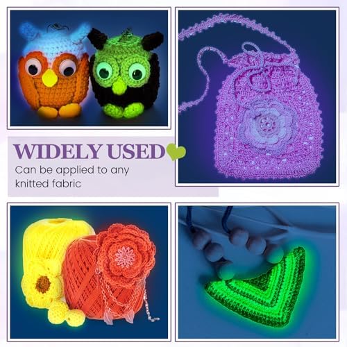 WILLBOND 10 Rolls Glow in The Dark Yarn for Crocheting, Fresh