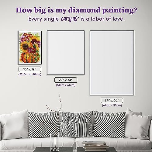DIAMOND ART CLUB Pumpkin with Sunflowers Diamond Art Kits for Adults