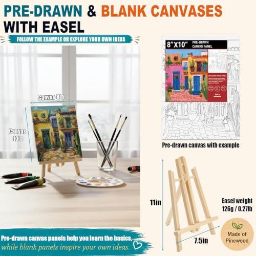 4 Pack Paint Set for Couples and Families with Portrait & Cartoon Guides