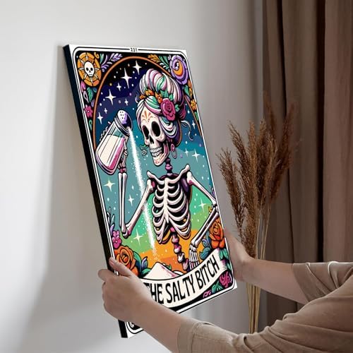 GOUOYANA Paint By Numbers Kit for Adults-Skull THE Salty Funny Canvas | Adult Paint by Number Kits on Canvas for Painting DIY Skull THE SALTY Painting Art by Numbers for Home Wall Art Gift12X16in