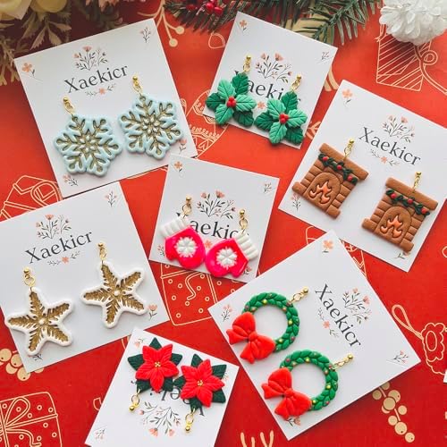 Xaekicr Winter Theme Polymer Clay Cutters Set – Clay Molds and Cutters for Polymer Clay, Decorative Earring Tools