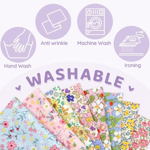 Aubliss 8pcs Fat Quarter Fabric Bundles (100% Cotton - 20'' x 20'')