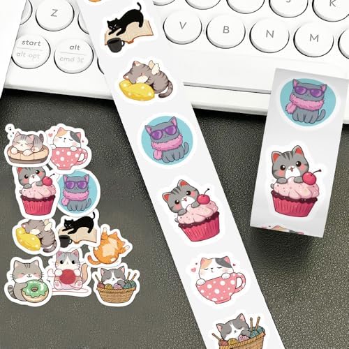 500Pcs Cat Stickers Waterproof Vinyl Decals