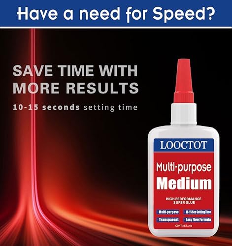 60g Medium CA Glue Premium Glue for Wood,Metal,Model Kit,Home Repair,DIY