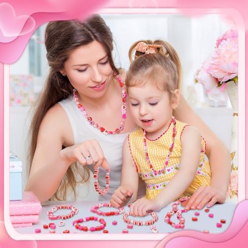 300Pcs Valentine's Day Polymer Clay Beads for Jewelry Making