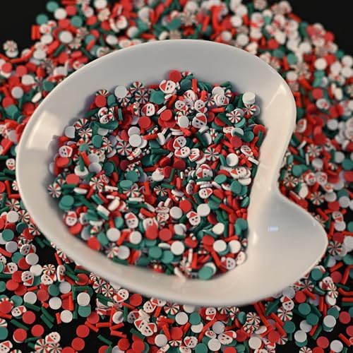 LIKETURE Fake Sprinkles 110g Fake Christmas Sprinkles Non-edible Craft Sprinkles Faux Sprinkles for Crafts Plastic Sprinkle Decoration Slime Sprinkles Slime Add Ins Shaker Card Filler(Light Green)