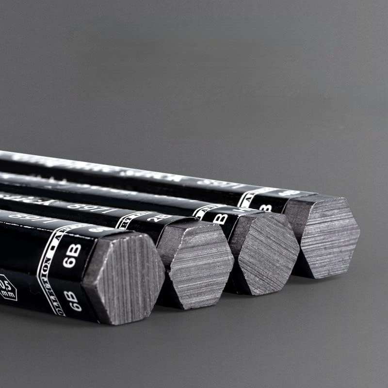 4Pcs Graphite Stick Set HB 2B 4B 6B Woodless Hexagonal Pencil Graphite Crayon for Adults Artist Sketching Drawing Shading Art Supplies
