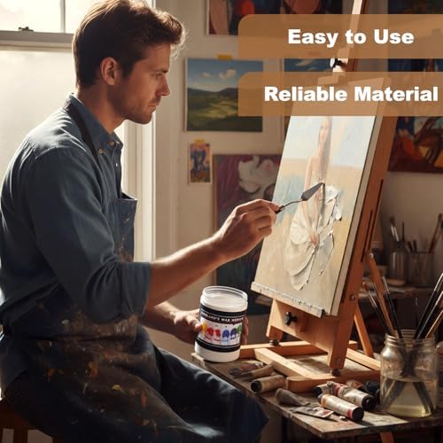 Conelist 1 Set Oil Painting Waterproof and Dustproof Wax Medium with Palette Knife Versatile Waterproof Protective Coat Wax and Dammar Resin Medium for Painting Sealing Finishing (16 oz)