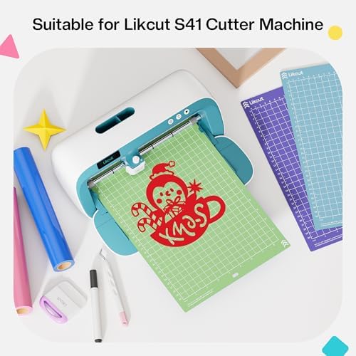 Likcut Cutting Mat for S41 Vinyl Cutter - 8.5" x 12" Cutting Mats (Standard, Light, Strong Adhesive 3 Mats) Compatible with Cricut Joy Xtra for Craft DIY Paper, Vinyl, Cardstock, Craft