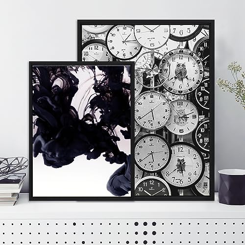 Pixy Canvas Floater Frame 32x40 for 3/4 (0.75) inch Deep Canvas Paintings/Canvas Prints/Wood Canvas Panels/Wall Art/Wall Decor/Home Decor/Artwork (Black Oak, 32 x 40 inch, Portrait)