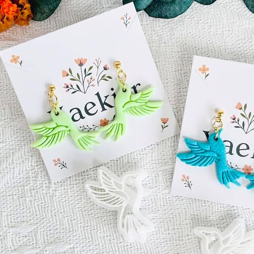 Xaekicr Hummingbird Polymer Clay Cutters for Earrings, 2PCS Clay Earring Cutters, Clay Tools and Molds for Jewelry DIY Making