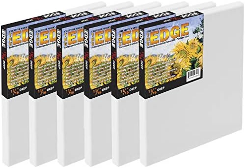 Creative Mark The Edge Deluxe Cotton Stretched Canvas for Painting, 24x30, 6-Pack, 14oz. Primed Weight, Universal Archival Priming, Medium Tooth, Artwork Canvas for Painters of All Levels
