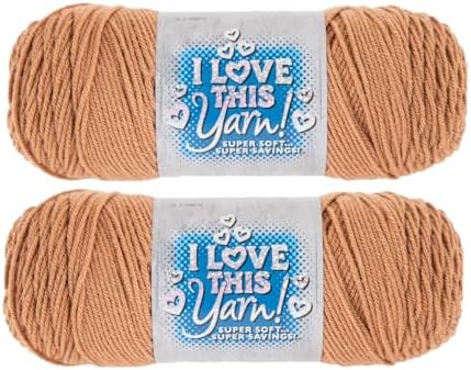 Hobby Lobby I Love This Yarn, 100% Acrylic, 150 Toasted Almond, Set of 2