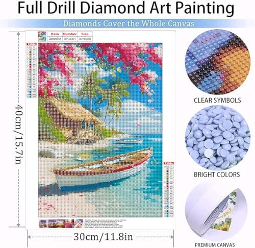 Tropical beach scenery Diamond Art Kits for Adult Diamond Painting Kit