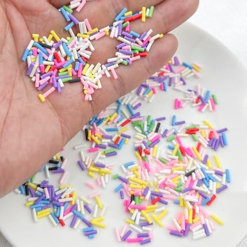 150g Fake Sprinkles Resin Sprinkles Clay Sprinkles Fake Candy Sprinkles Polymer Sprinkles Polymer Clay Slices for Resin Nail Slime Scrapbook DIY Art Crafts Making(246-white)