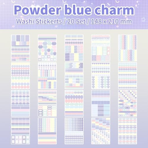 Charm Label Sticker Scrapbooking Supplies for Junk Journal, 20 Sheets Stickers - Ephemera Stickers Book(TZ-012-001)