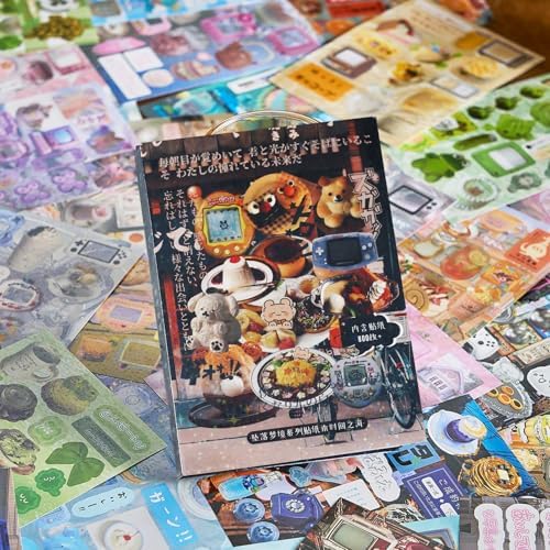 45 Sheets Japanese Sticker Book Manga 800+ Scrapbook Stickers Cute Korean Stickers for Journaling Scrapbooking Kawaii Japanese Stationery Aesthetic Food Sticker for Adult Romantic DIY Comic Books B