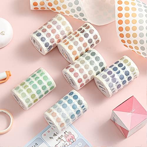 YUBBAEX Morandi 5/16" Dot Washi Tape Round Stickers 1250 Dots Stickers for Bullet Journal Planner Scrapbooking 2 3/8" x 10‘ (Caramel Pudding)