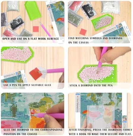 XUNLURY Summer Cocktail Diamond Art Kits 2 Pcs, Colorful Fruit Cocktail Party Diamond Painting Kits for Adults Beginners, Full Drill Diamonds Dots for Home Decor, 9.8x11.8 Inch