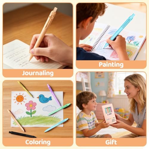 6 Pack Bible Journaling Gel Pens, 0.7mm Color Ink Retractable