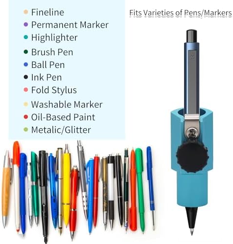 Universal Pen Adapter for Maker 3/Explore 3/Air 2/Air/Maker/Explore Cutting Machines, Fits All Pens, Markers, Scoring Stylus, Pen Holders， Pen Holders Set in one adapter.(Aluminum, Blue)