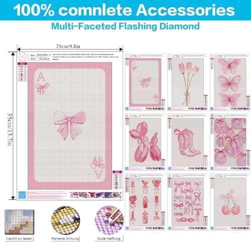 9 Pack Coquette Diamond Art Kits for Adults Diamond Painting Kit for Adults