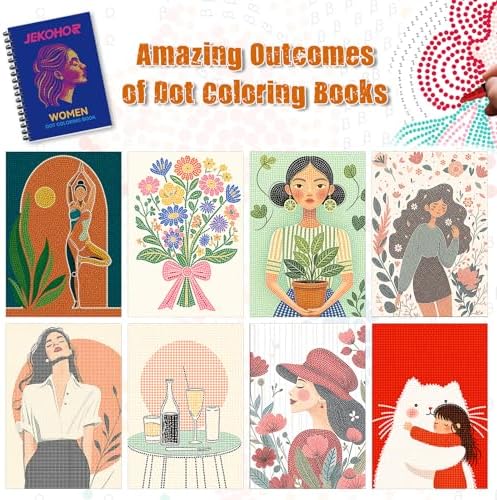 Coloring Books for Adults with 30 Dot Art Patterns and 12 Acrylic Markers