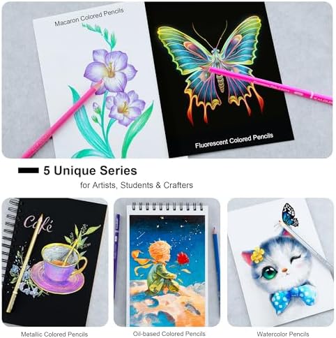 KALOUR 60 Art Drawing Pencils Set,Including Oil-Based, Metallic, Watercolor, Neon, Macaron Pastel Colored Pencils.Ideal for Sketching, Coloring & DIY Crafts,Gift for Adults Kids Artists Beginner