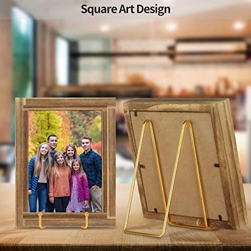 IBosins 5-Pack 6-Inch Plate Holder Display Stands Gold Metal Frame Stand