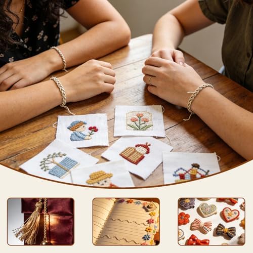 Click Image to Open expanded View Premium Rainbow Color Embroidery Floss - Cross Stitch Threads - Friendship Bracelets Floss - Crafts Floss - 14 Skeins Per Pack Embroidery Floss, Old Gold Gradient