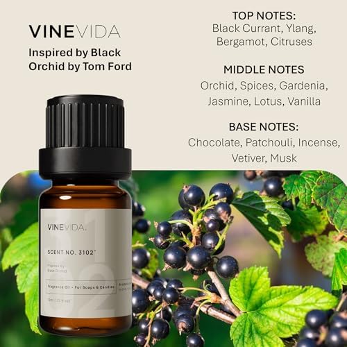VINEVIDA Scent NO. 3102 Fragrance Oil - 10mL - Inspired by: Black Orchid Fragrance Oil for Candle Making - Made in USA Candle Scents Scents for Soap Making