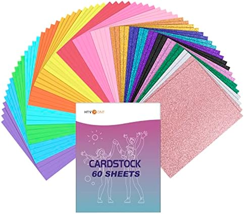HTVRONT Colored Cardstock Paper, 20 Colors, 8.5 x 11in, 60 Sheets