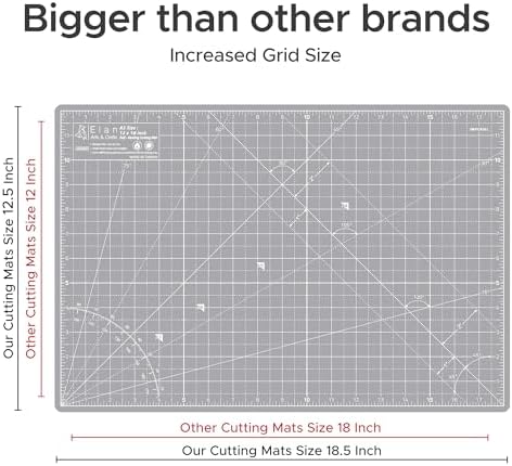 Elan Cutting Mat A3 Gray, Self Healing Cutting Mat 12x18 Inch, 5-Ply Craft Board Gray, Hobby Board for Crafts 12x18 Inch