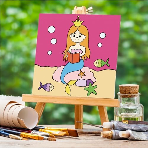 Anseal 12 Packs Pre Drawn Canvas to Paint, 4" X 4" Animal Pre-Printed Canvas Paint Party, Stretched Outline Painting Boards for Beginners, Party Favor