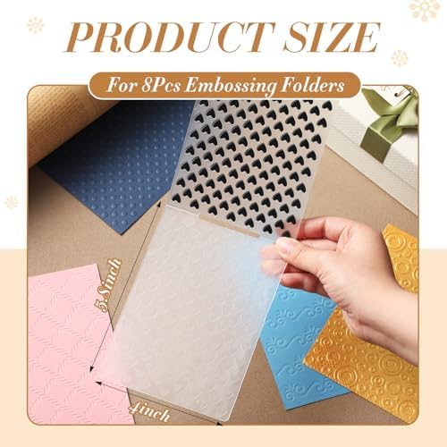 8 Pcs Geiseralie Embossing Folders for Card Making,Classic Style