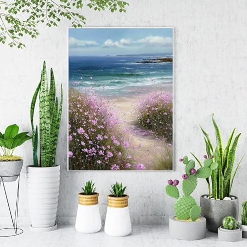 Beach Wildflower Diamond Art Kits for Adults Diamond Painting Kits ﻿