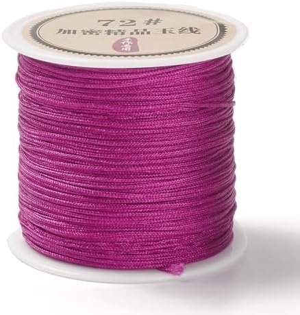 43 Yards Nylon String Friendship Bracelets String 0.8mm Nylon Beading Thread Braided Chinese Knotting Cord Macrame Cords for Kumihimo Necklaces Tassels Jewelry Crafts (Violet Red)
