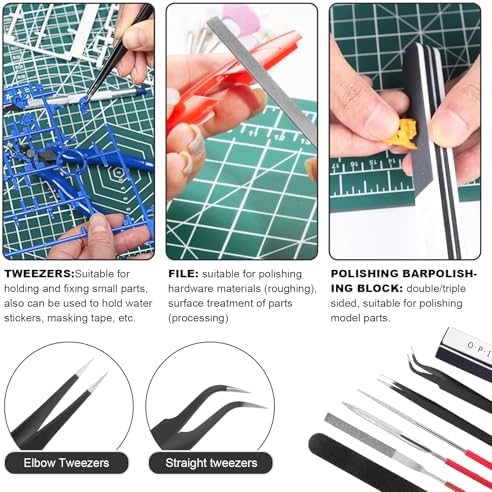 Fippy 29PCS Gundam Model Tools Kit, Model Basic Tools Kit, Hobby Building Tools Kit for Gundam Basic Models Assembling, Building and Repairing