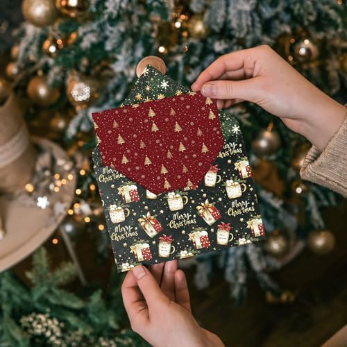 6-in Christmas Scrapbook Paper Pad, 24 Sheets Double Sided Red Green Pattern Decorative Decoupage for Junk Journals DIY Cards Making Folded Materials Photo Album Gift Wrapping Crafts