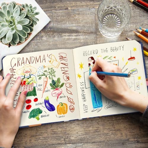 Handy Size 5 x 5 inches Sketch Book, 80GSM Acid Free Artistic Drawing Painting Writing Paper, Hardcover Cloth Cover Art Sketchbook,Journal Notebook.Cowboy Ball Cat