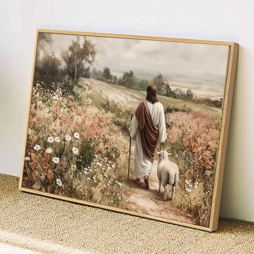 Jesus Paint by Numbers Kit for Adults Framed Canvas, Frameworkless