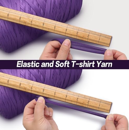 MESTOON 1000g T-Shirt Yarn Soft Elastic Crochet Rainbow