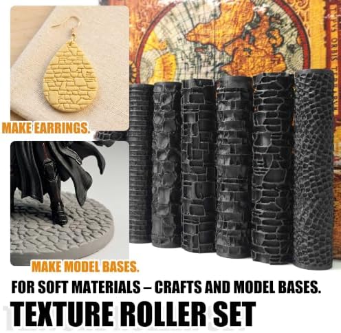 7-Piece Texture Roller Set, Tabletop Terrain Road Pattern Tool