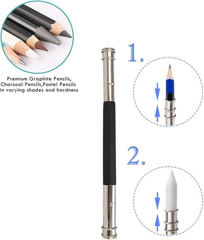 Heshengping - Blending Stump, 15 Pack has Art Eraser Extender Sandpaper, Paper Blending Stumps for Drawing Shading Pencils for Sketching, Blending Pencil, Blending Sticks for Student Artist