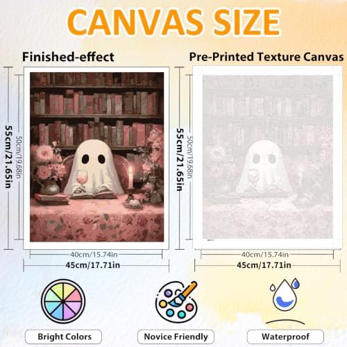 CRZMODE Halloween Paint by Numbers Kit for Adults, Ghost, 16x20 inch