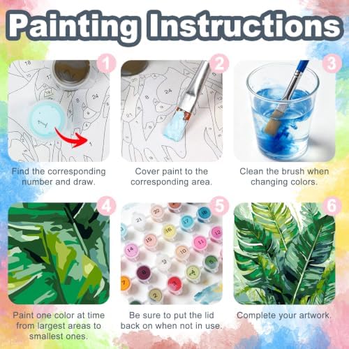 Kalonyth Plants Framed Paint by Numbers Kit for Adults Beginner 8x12 inch
