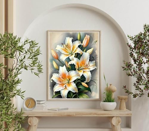 Dugsmgd Flowers Diamond Art Kits for Adults, Diamond Painting Kits 12x16in