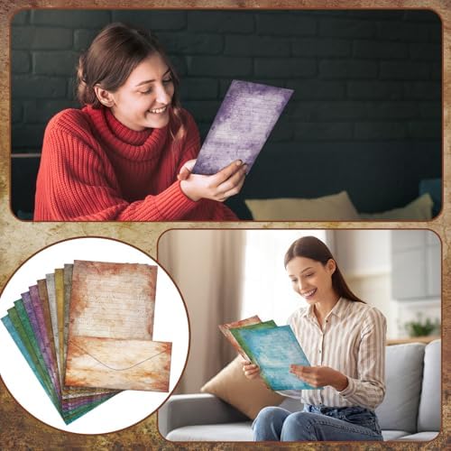 TaoBary 160 Pcs Vintage Colors Stationery Paper and Envelopes Set