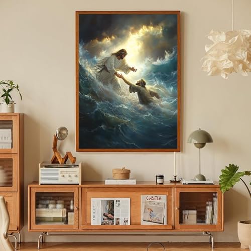 Jesus Paint by Numbers Kit for Adults Framed Canvas 12X16 in, Frameworkless