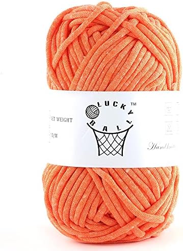 100g Yarn for Crocheting and Knitting,66yds/60m Cotton Yarn for Beginners,Cotton-Nylon Acrylic Blend Yarn for Beginners Crochet Kit Making(Bright Orange)